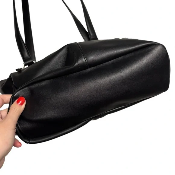 Y2K Giani Bernini Black Leather Shoulder Bag - Picture 4 of 6